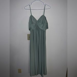 David Bridal Jersey Knot Empire Waist Dress